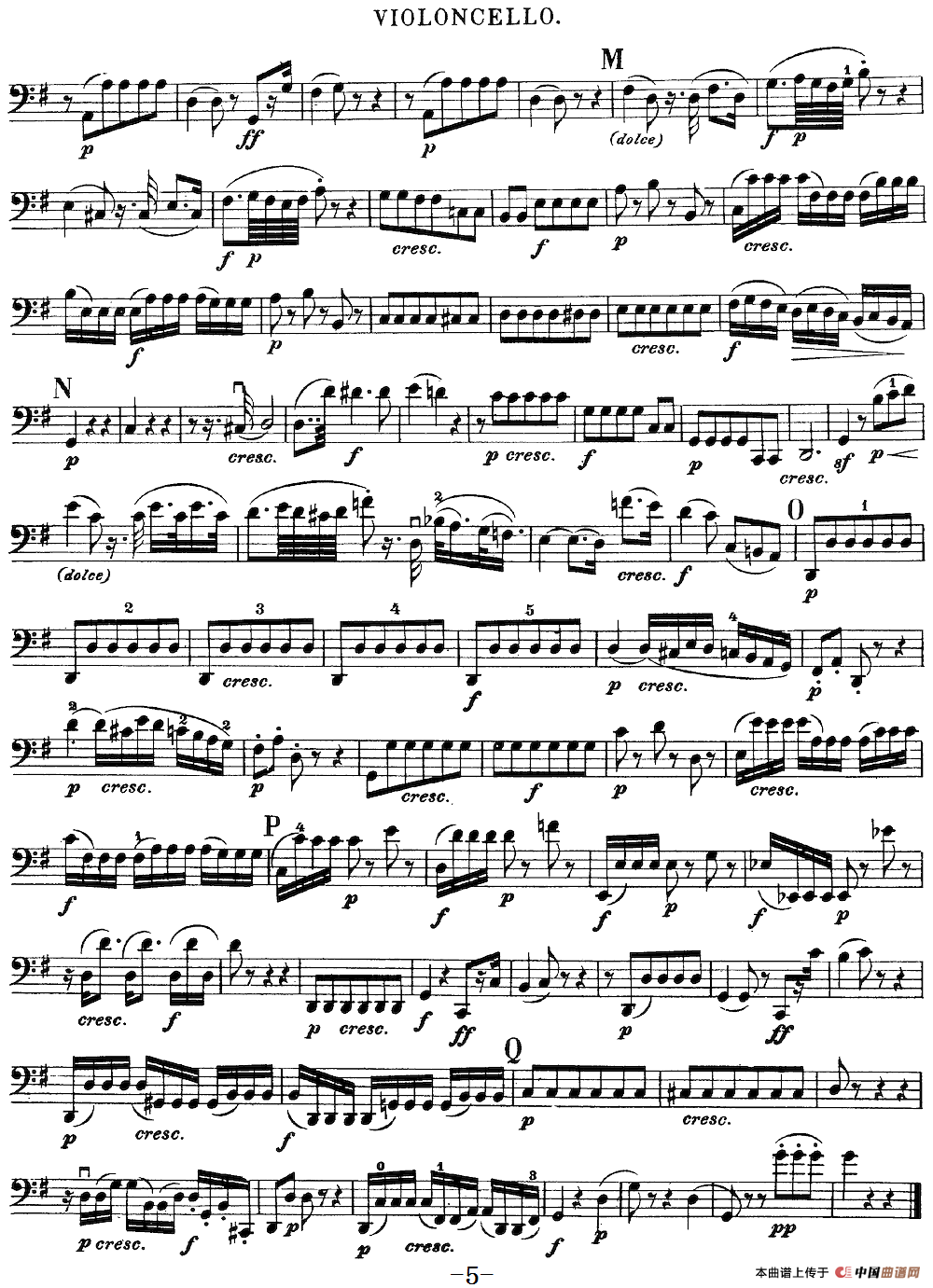 Mozart《Quartet No.20 in D Major,K.499》（Cello分谱）