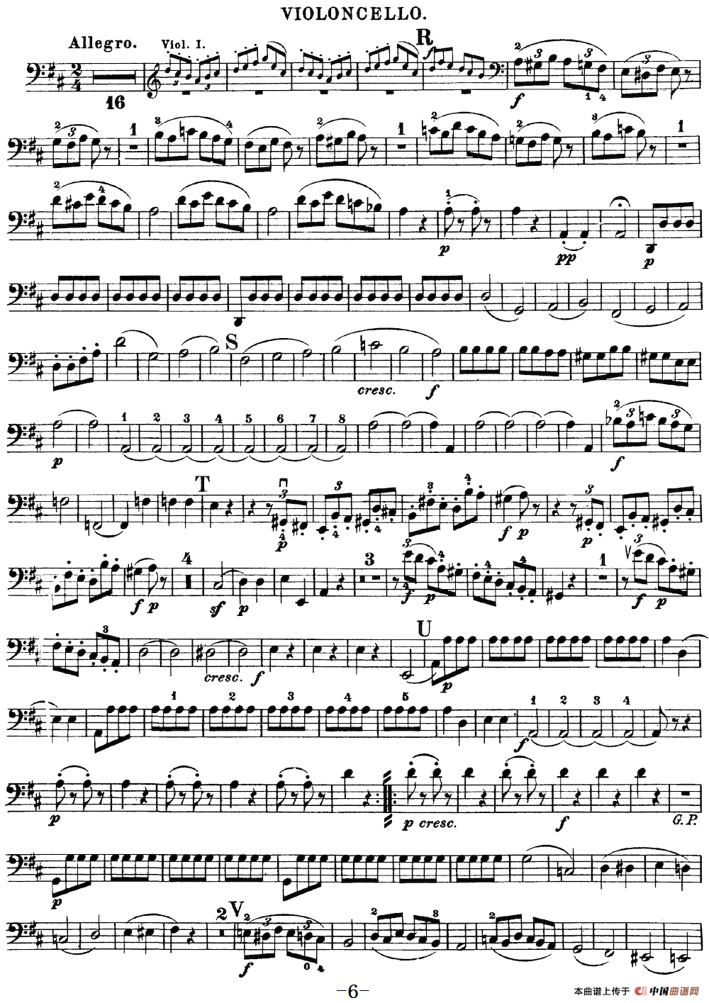 Mozart《Quartet No.20 in D Major,K.499》（Cello分谱）