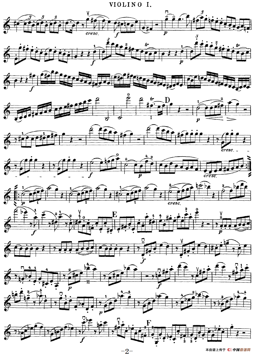 Mozart《Quartet No.19 in C Major,K.465》（Violin 1分谱）