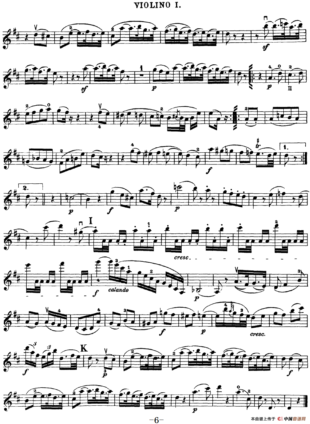 Mozart《Quartet No.18 in A Major,K.464》（Violin 1分谱）