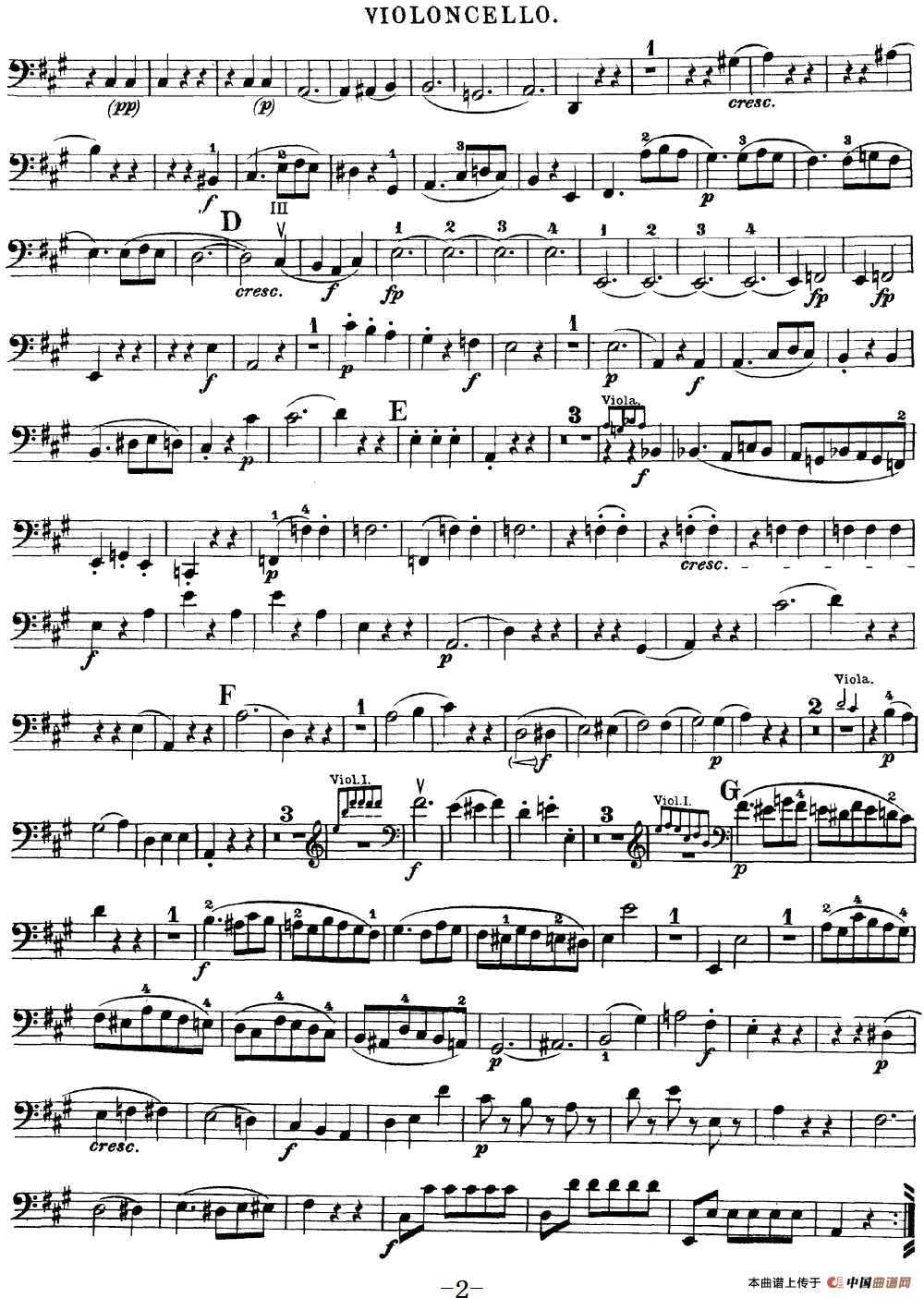 Mozart《Quartet No.18 in A Major,K.464》（Cello分谱）