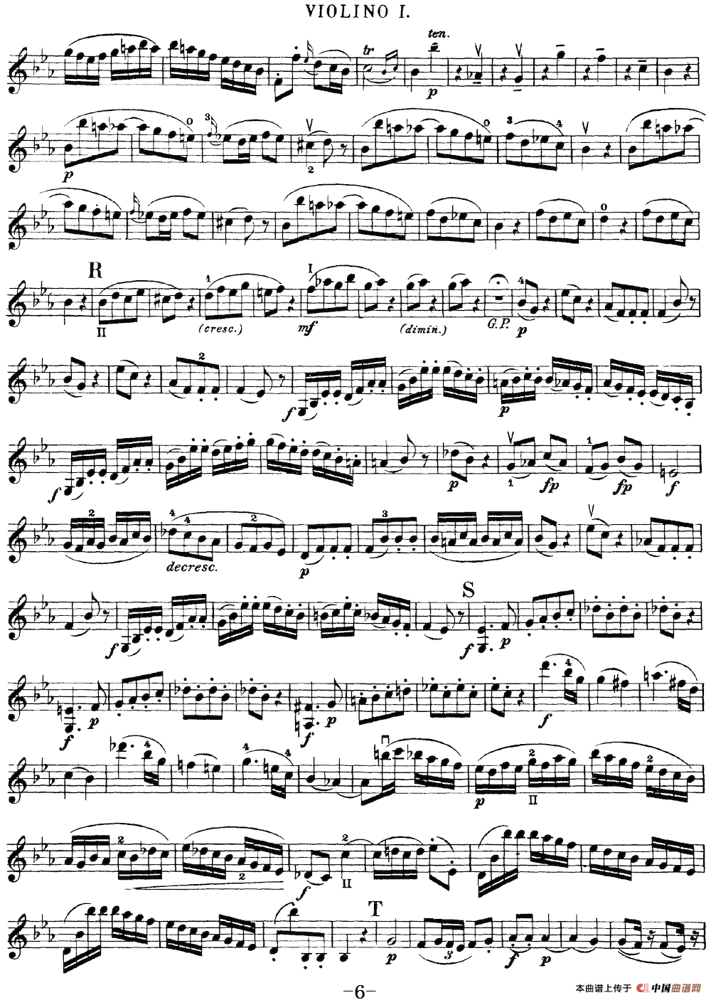 Mozart《Quartet No.16 in Eb Major,K.428》（Violin 1分谱）