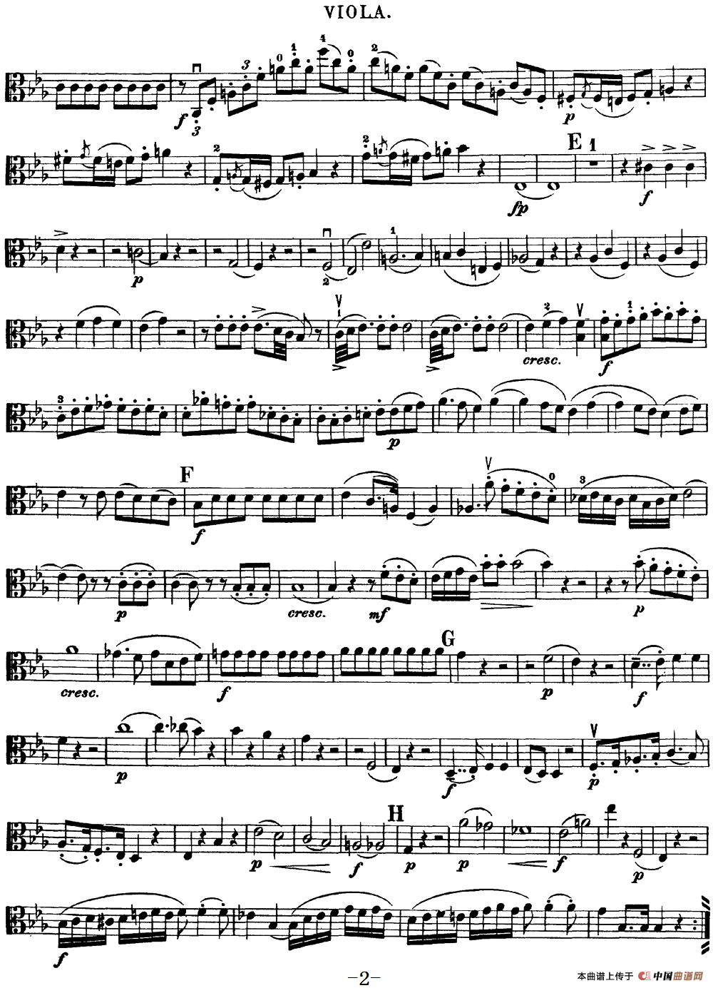 Mozart《Quartet No.16 in Eb Major,K.428》（Viola分谱）