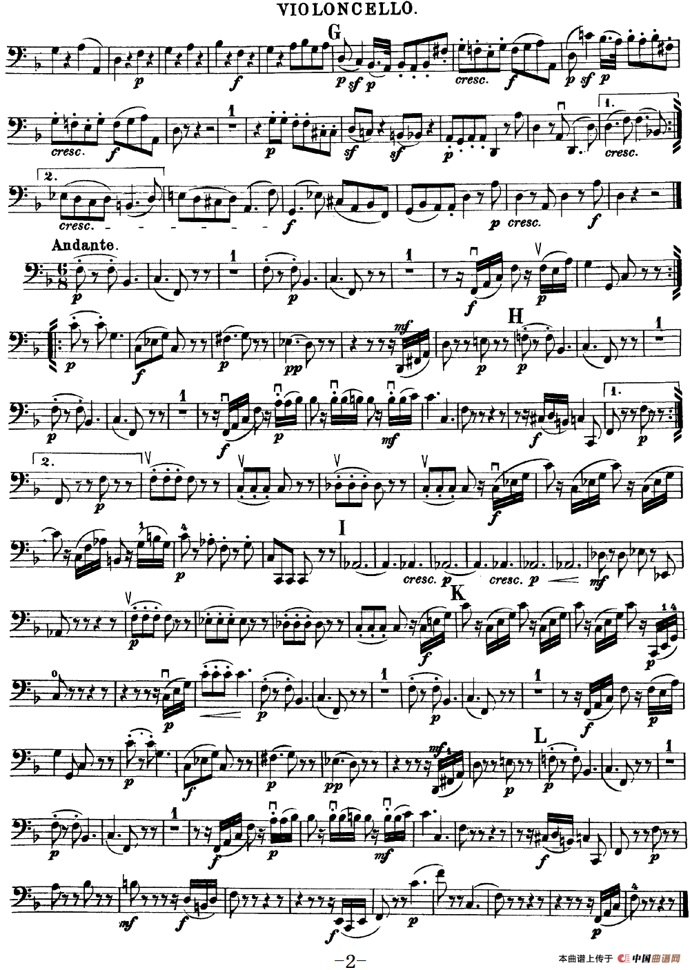 Mozart《Quartet No.15 in D Minor,K.421》（Cello分谱）
