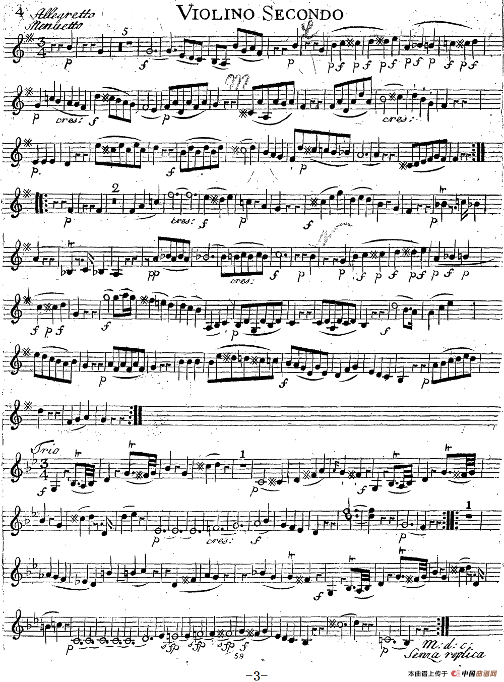 Mozart《Quartet No.14 in G Major,K.387》（Violin 2分谱）