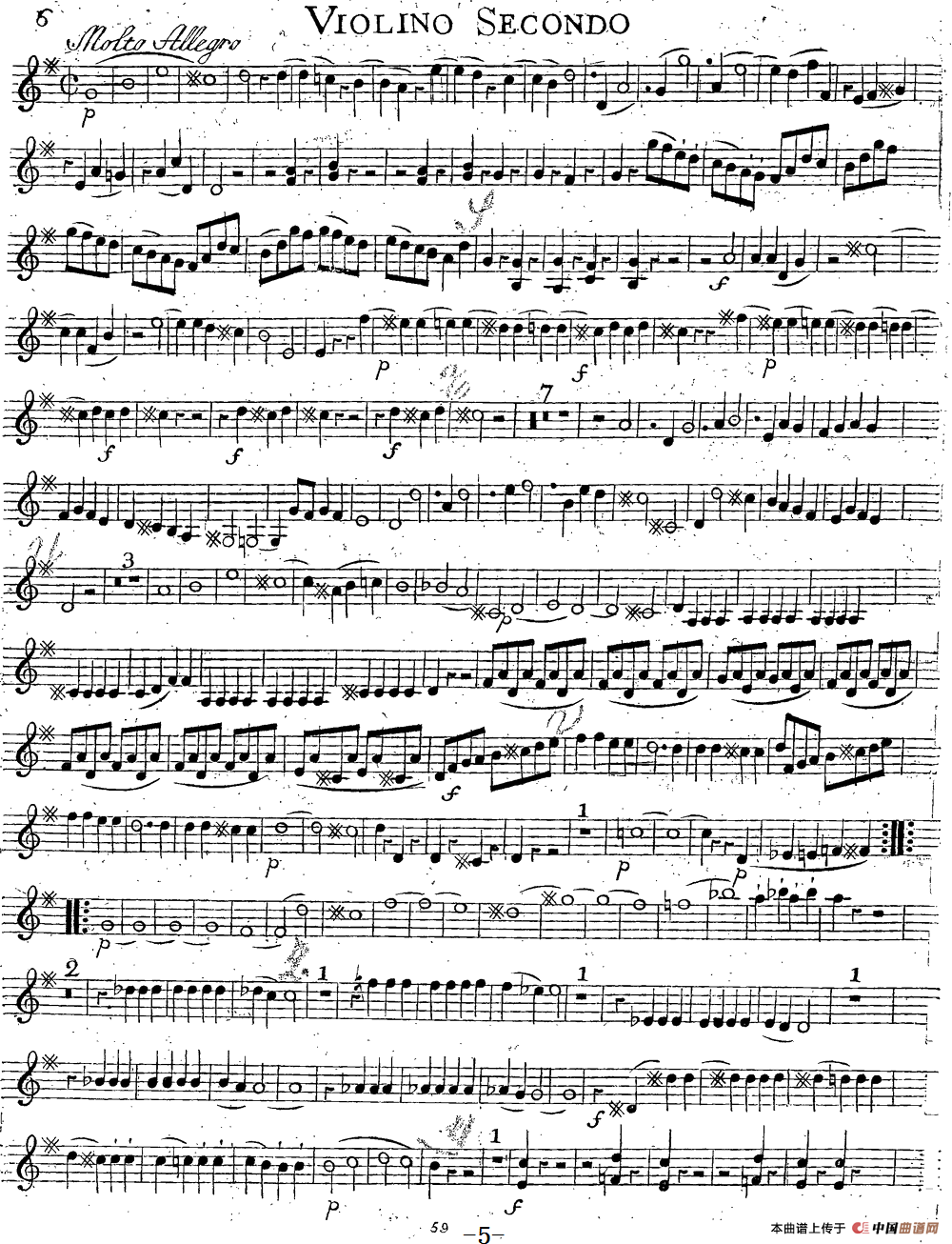 Mozart《Quartet No.14 in G Major,K.387》（Violin 2分谱）