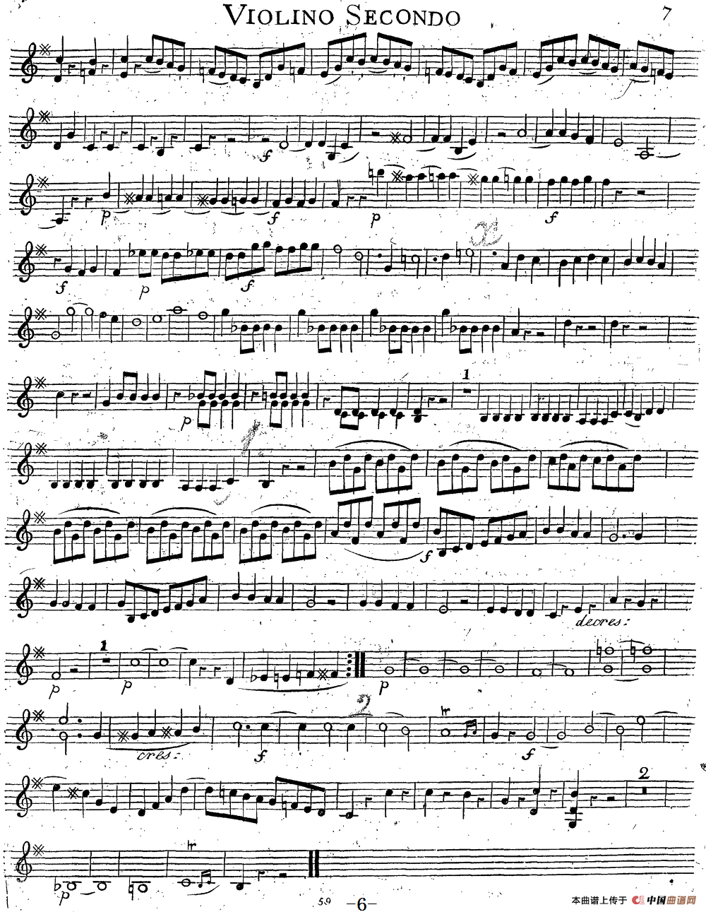 Mozart《Quartet No.14 in G Major,K.387》（Violin 2分谱）