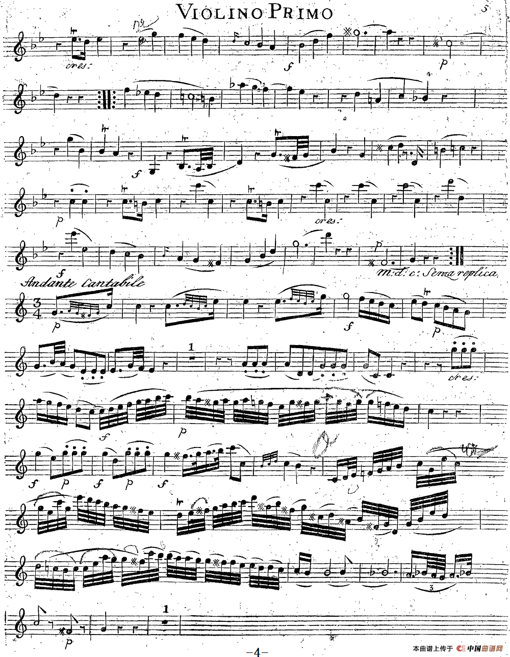 Mozart《Quartet No.14 in G Major,K.387》（Violin 1分谱）
