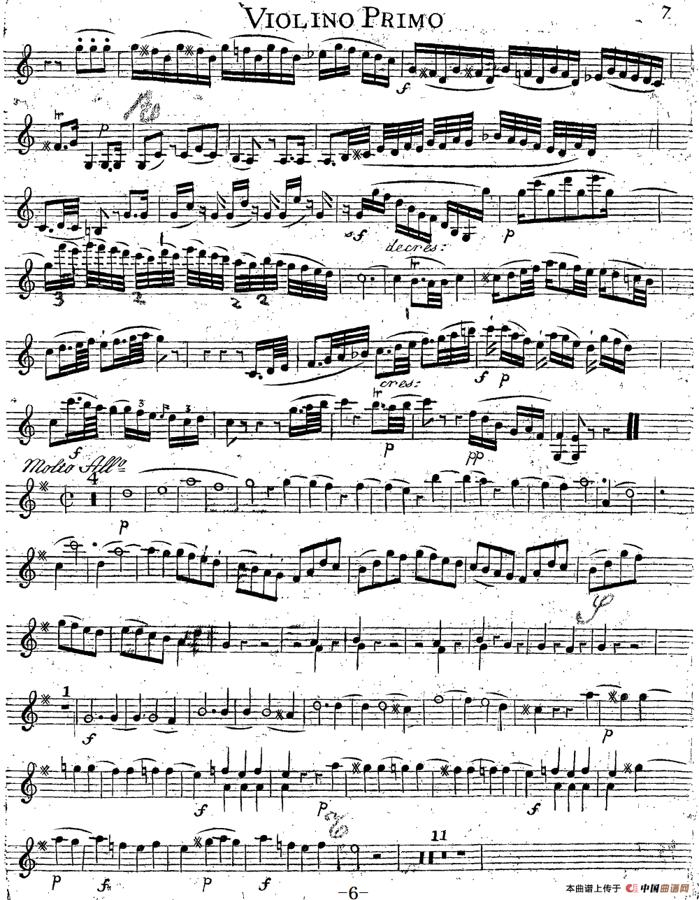Mozart《Quartet No.14 in G Major,K.387》（Violin 1分谱）