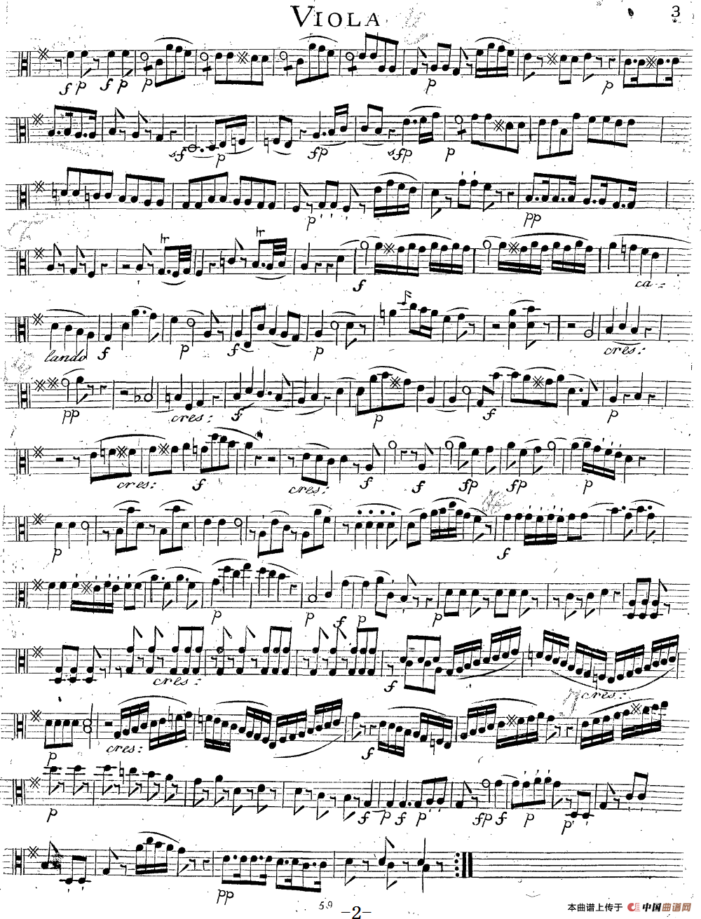 Mozart《Quartet No.14 in G Major,K.387》（Viola分谱）