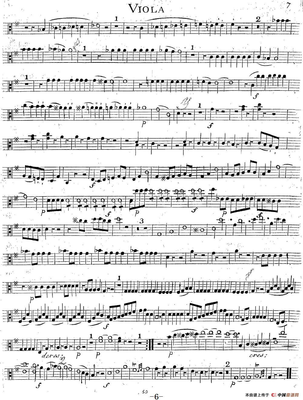 Mozart《Quartet No.14 in G Major,K.387》（Viola分谱）