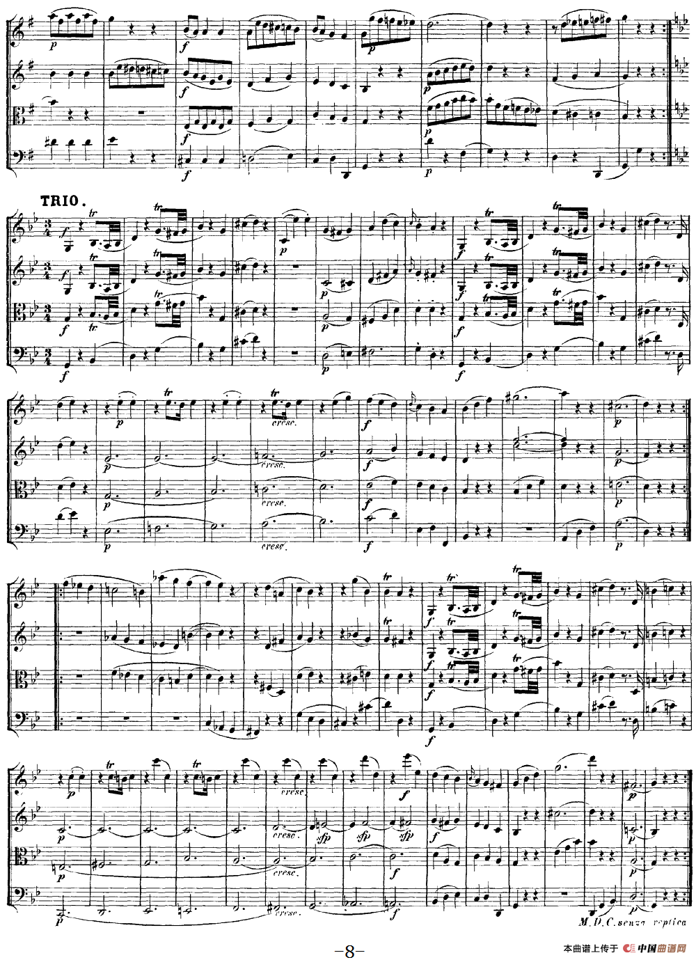 Mozart《Quartet No.14 in G Major,K.387》（总谱）