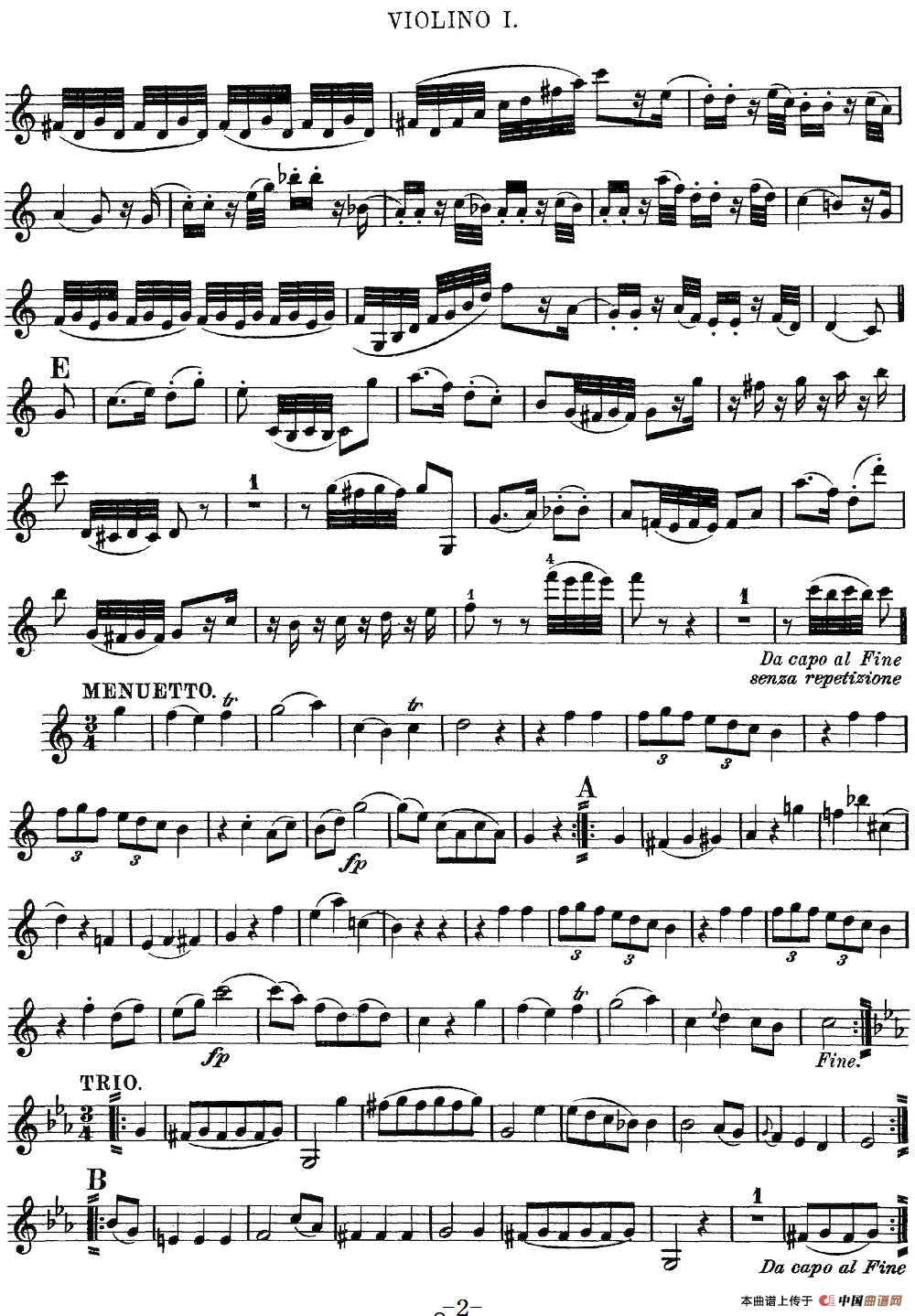 Mozart《Quartet No.10 in C Major,K.170》（Violin 1分谱）