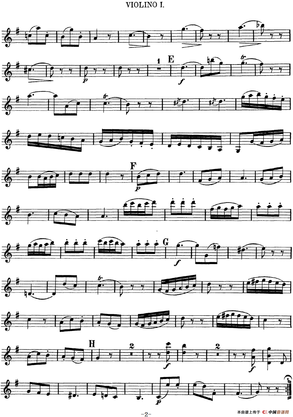 Mozart《Quartet No.3 in G Major,K.156》（Violin 1分谱）