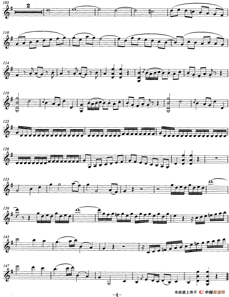 Mozart《String Quartet No.1 in G Major,K.80》（Violin Ⅱ分谱）