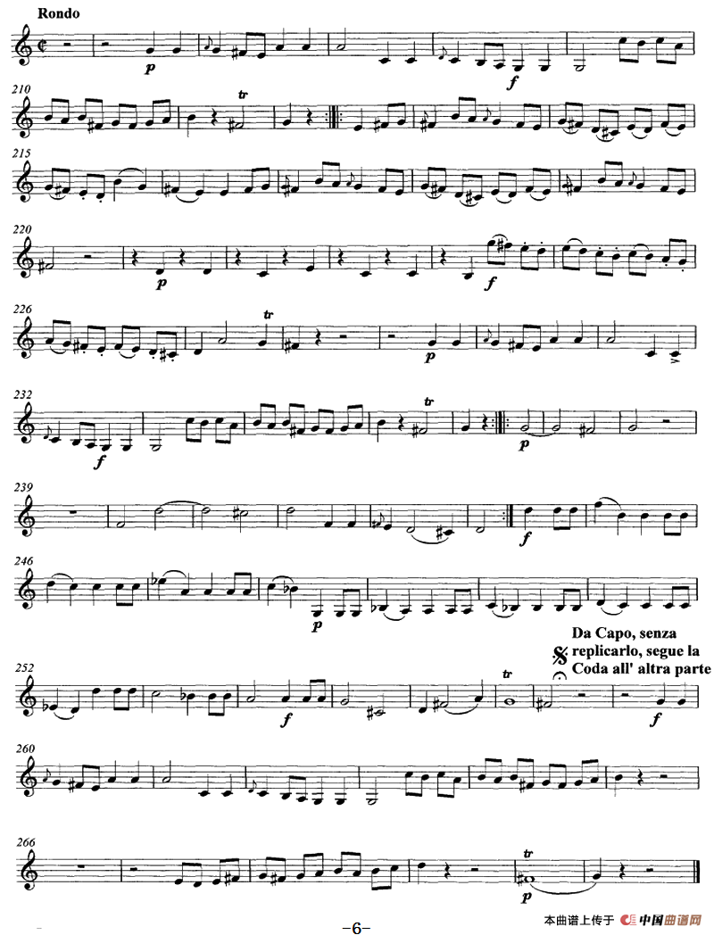 Mozart《String Quartet No.1 in G Major,K.80》（Violin Ⅱ分谱）