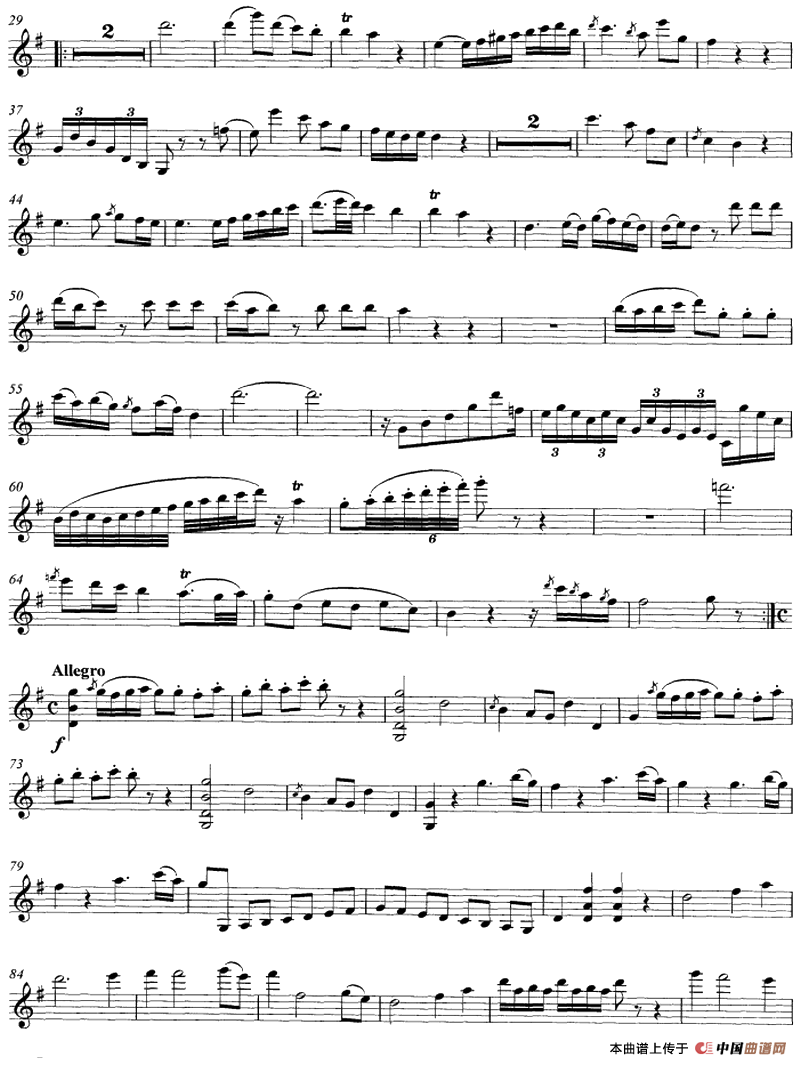 Mozart《String Quartet No.1 in G Major,K.80》（Violin Ⅰ分谱）