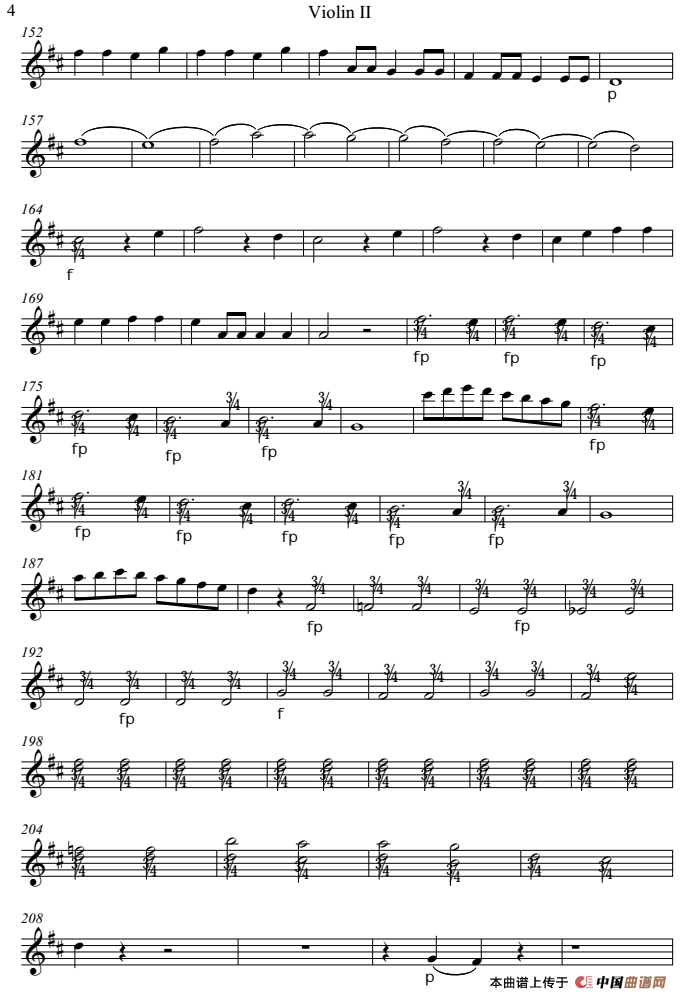 Overture from the Marriage of Figaro 费加罗的婚礼（Violin Ⅱ分谱）