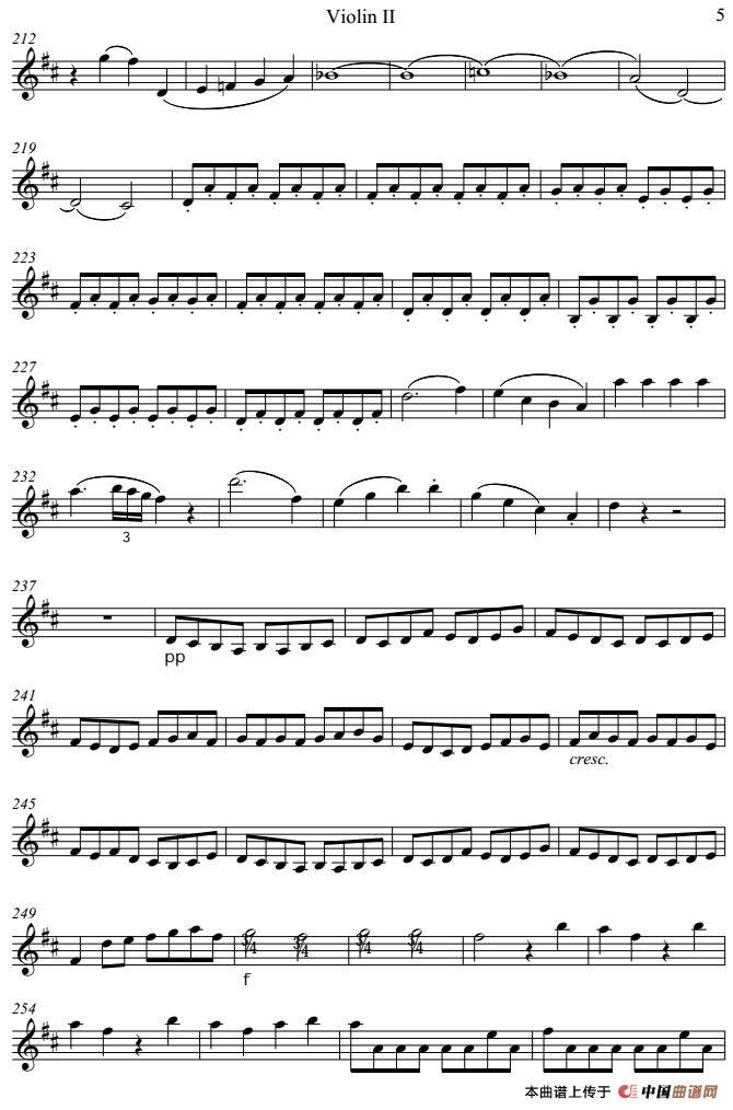 Overture from the Marriage of Figaro 费加罗的婚礼（Violin Ⅱ分谱）