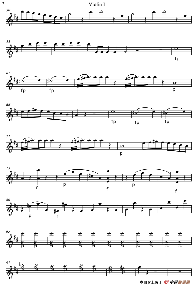 Overture from the Marriage of Figaro 费加罗的婚礼（Violin Ⅰ分谱）