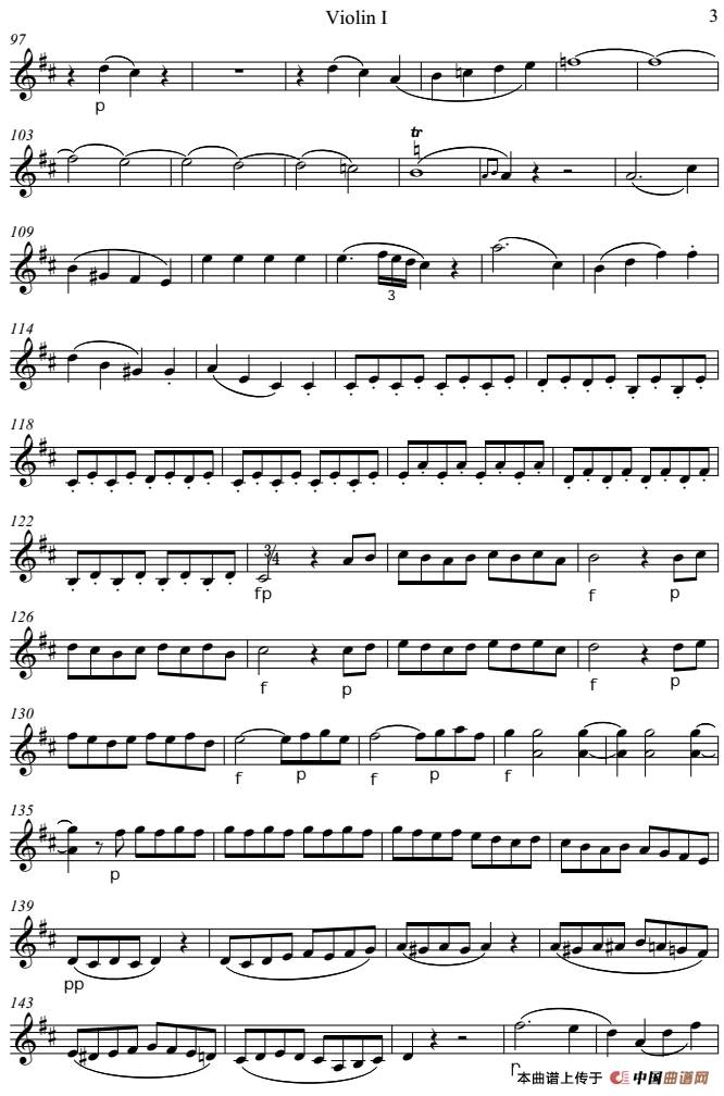 Overture from the Marriage of Figaro 费加罗的婚礼（Violin Ⅰ分谱）