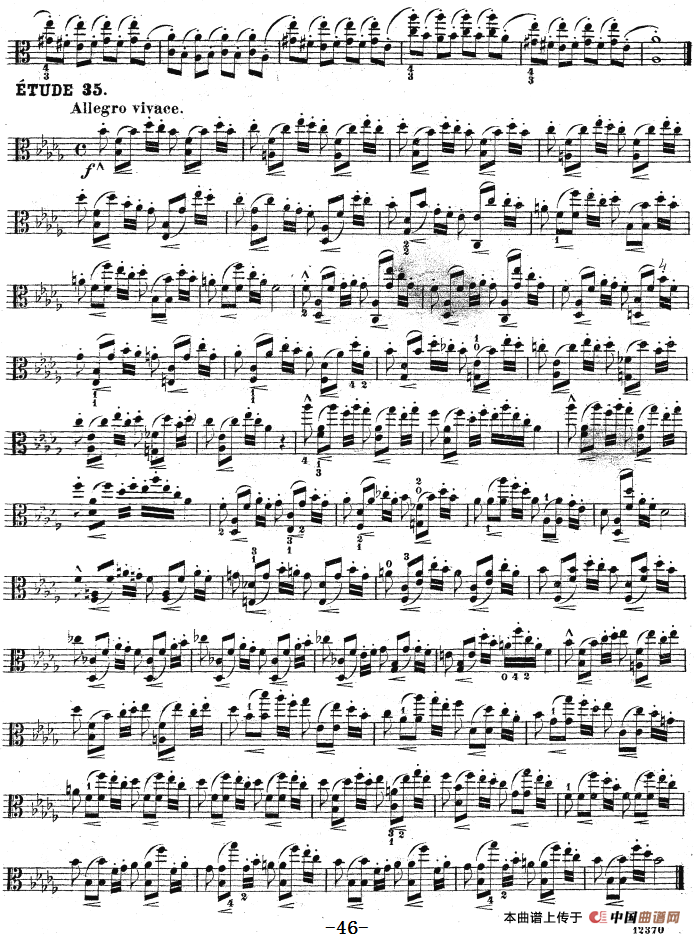 克莱采尔《中提琴练习曲40首》（ETUDE 33-35）