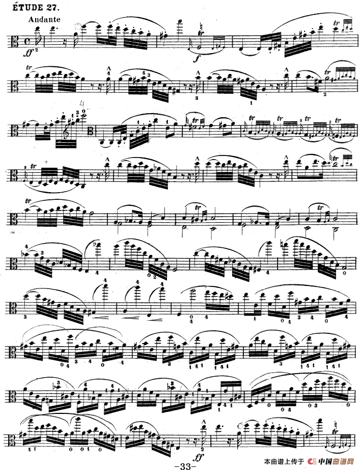 克莱采尔《中提琴练习曲40首》（ETUDE 27-29）