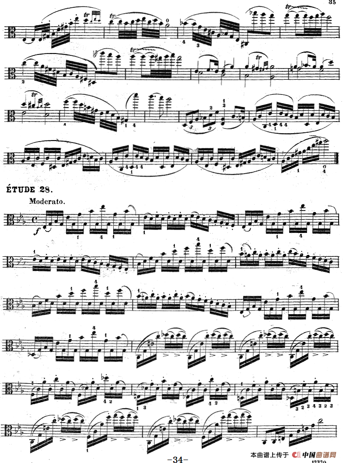 克莱采尔《中提琴练习曲40首》（ETUDE 27-29）
