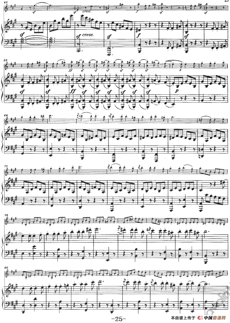 献给好友鲁道尔夫·克鲁采：奏鸣曲（A大调、小提琴+钢琴伴奏）