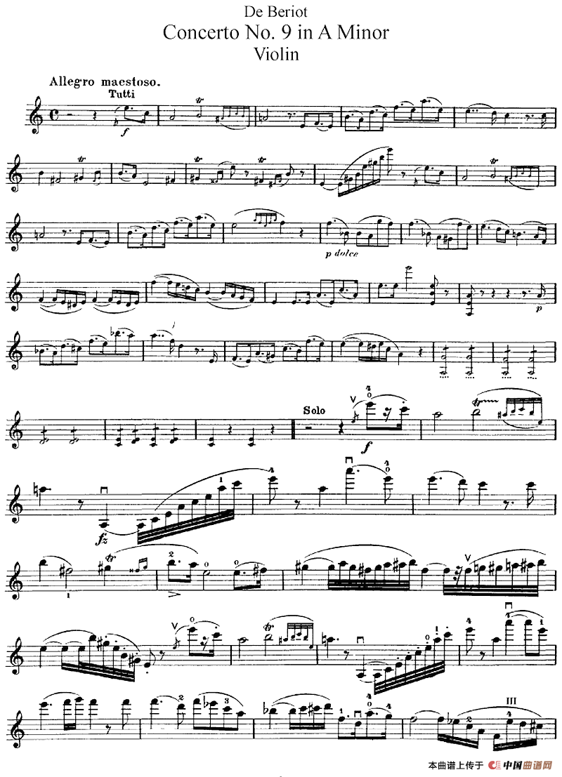 Beriot《Concerto No.9 in A Minor》Op.104（贝里奥《A小调第九小提琴协奏曲》Op.104）