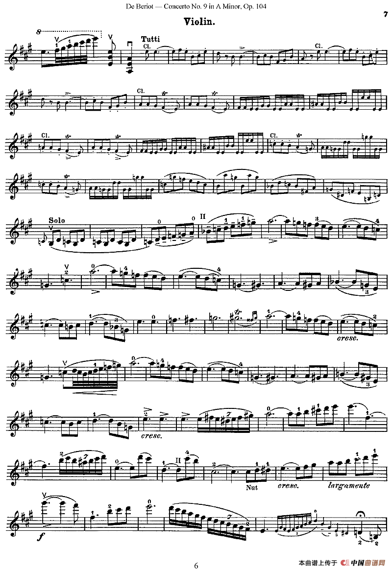 Beriot《Concerto No.9 in A Minor》Op.104（贝里奥《A小调第九小提琴协奏曲》Op.104）