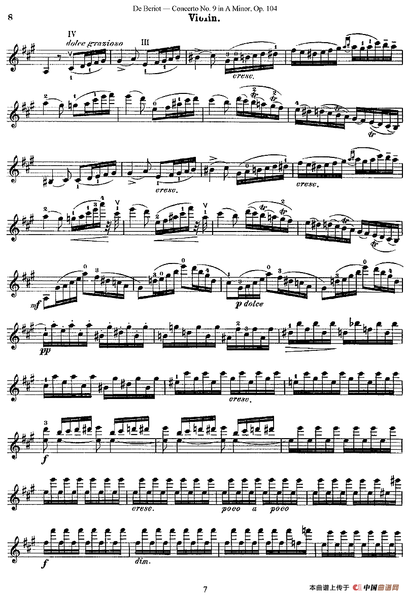 Beriot《Concerto No.9 in A Minor》Op.104（贝里奥《A小调第九小提琴协奏曲》Op.104）