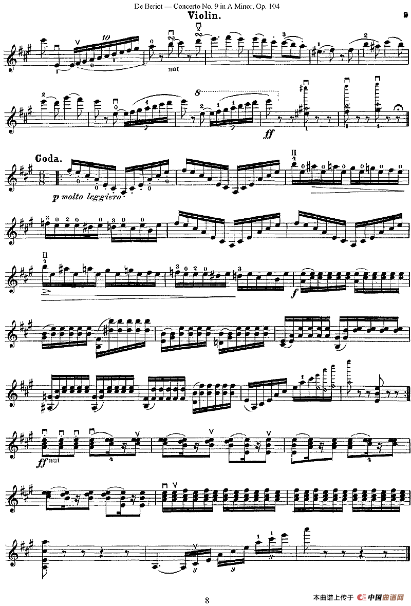 Beriot《Concerto No.9 in A Minor》Op.104（贝里奥《A小调第九小提琴协奏曲》Op.104）
