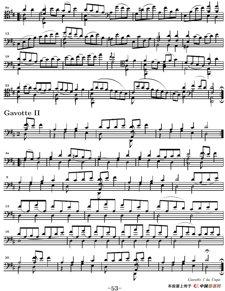 巴赫《大提琴无伴奏六首组曲》：Suite Ⅵ