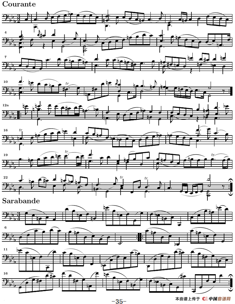 巴赫《大提琴无伴奏六首组曲》：Suite Ⅴ