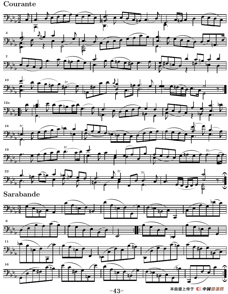 巴赫《大提琴无伴奏六首组曲》：Suite Ⅴ