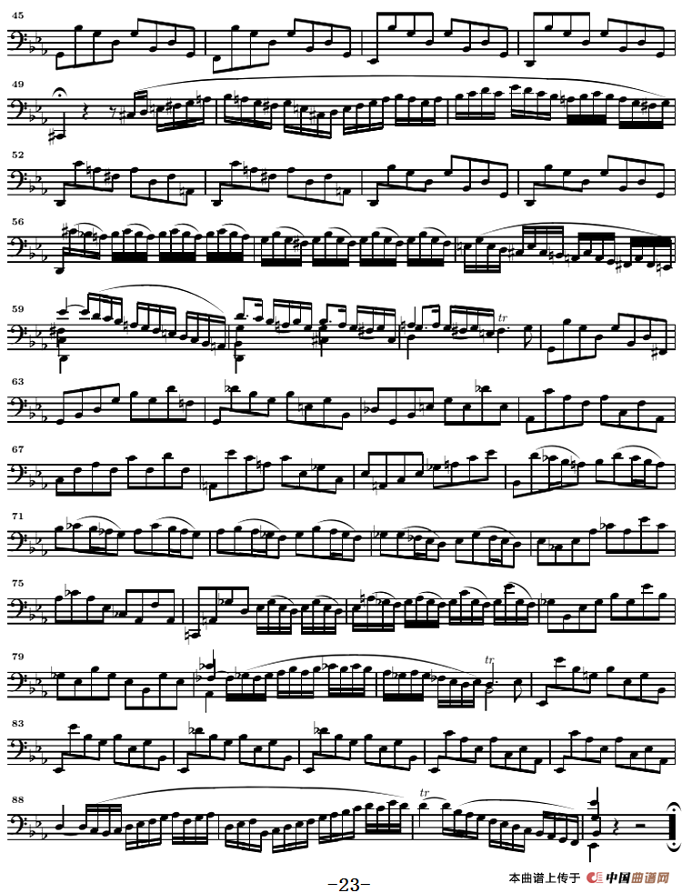 巴赫《大提琴无伴奏六首组曲》：Suite Ⅳ