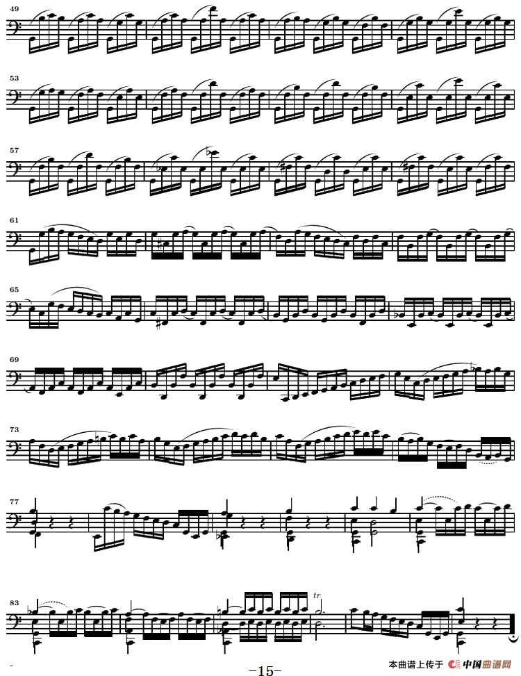 巴赫《大提琴无伴奏六首组曲》：Suite Ⅲ