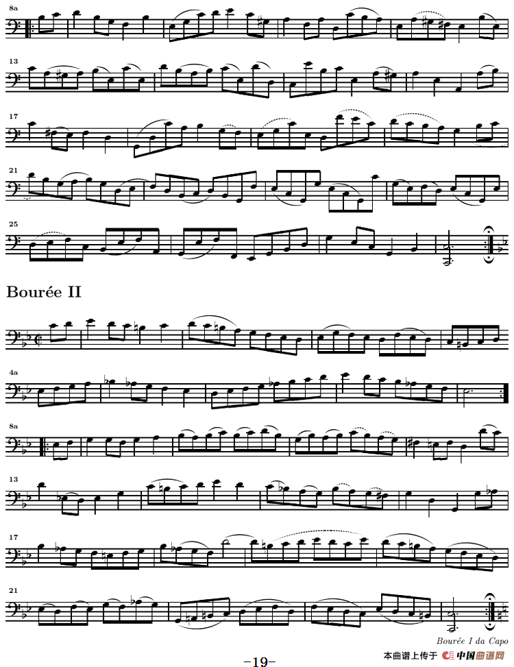 巴赫《大提琴无伴奏六首组曲》：Suite Ⅲ