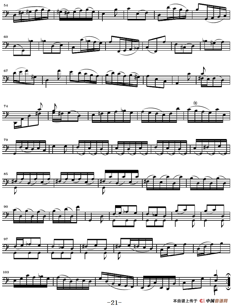 巴赫《大提琴无伴奏六首组曲》：Suite Ⅲ