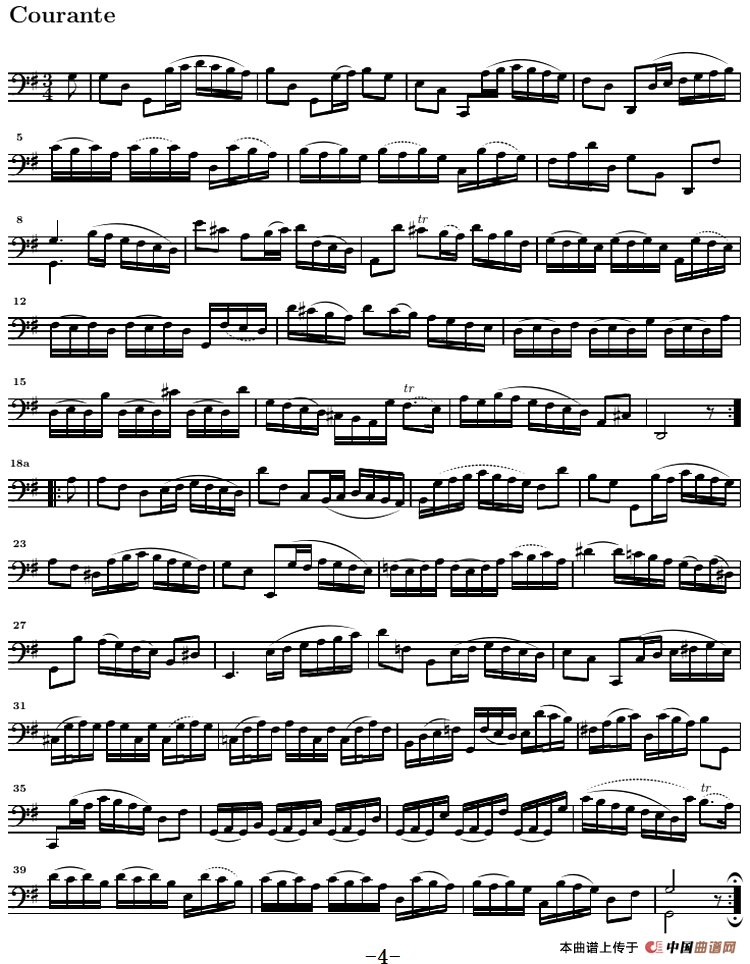 巴赫《大提琴无伴奏六首组曲》：Suite Ⅰ