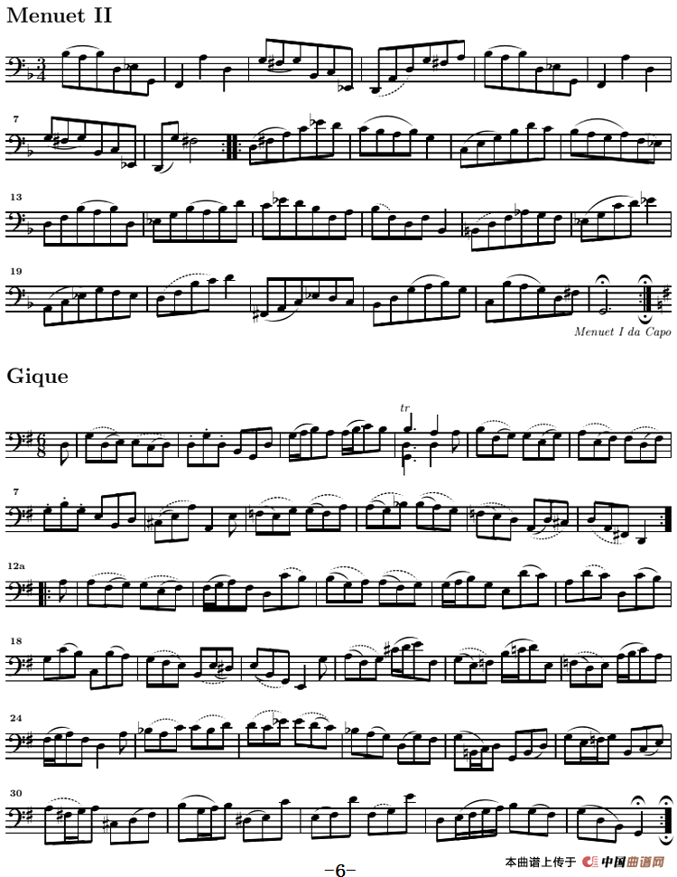 巴赫《大提琴无伴奏六首组曲》：Suite Ⅰ