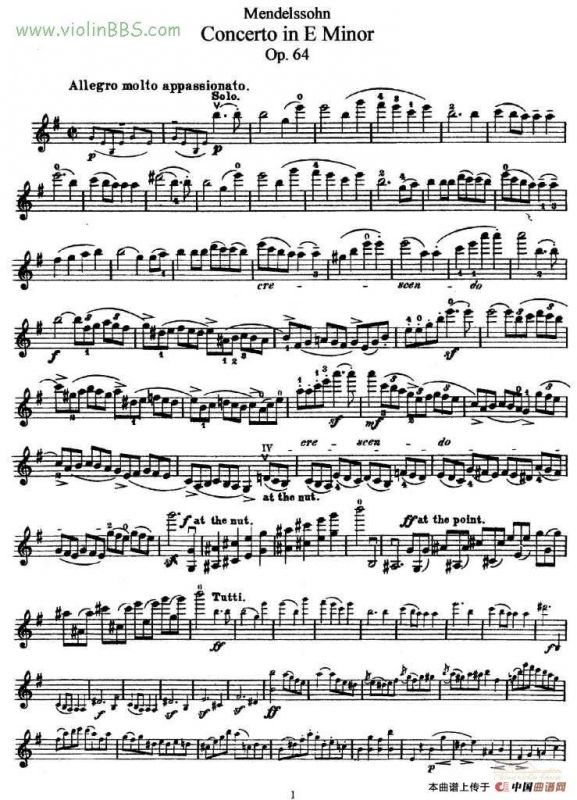 e小调协奏曲 Op.64（小提琴独奏）