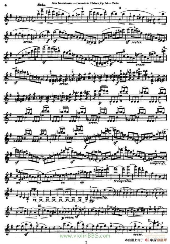 e小调协奏曲 Op.64（小提琴独奏）