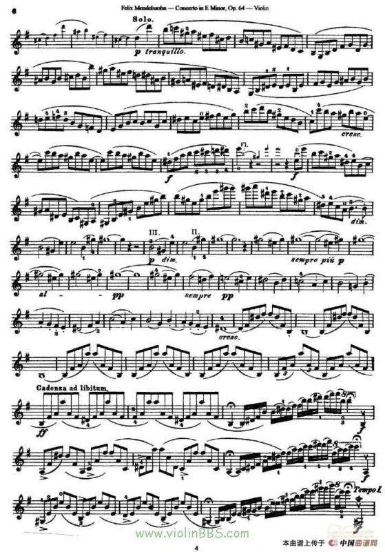 e小调协奏曲 Op.64（小提琴独奏）