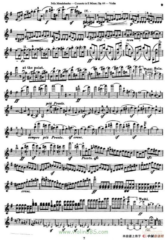 e小调协奏曲 Op.64（小提琴独奏）