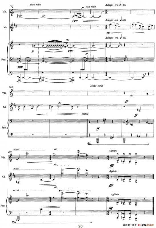 三重奏——遥远的曲调（小提琴+单簧管+钢琴）