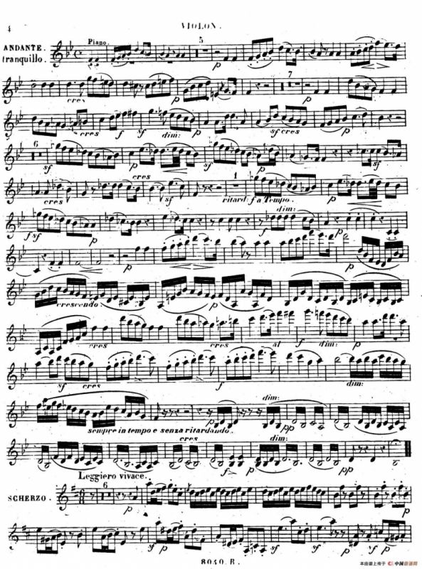 Piano Trio No.1 in d Minor Op.49（d小调第一钢琴三重奏·小提琴独奏版）