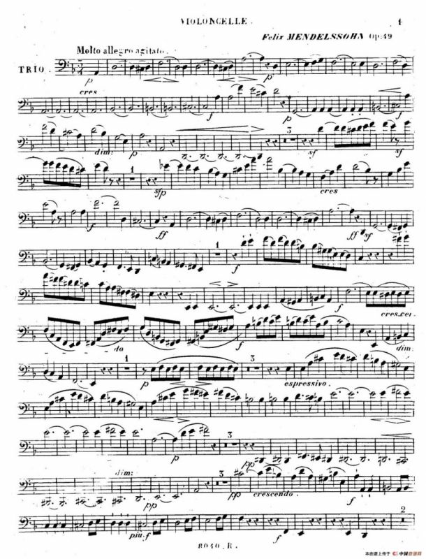 Piano Trio No.1 in d Minor Op.49（d小调第一钢琴三重奏·小提琴独奏版）