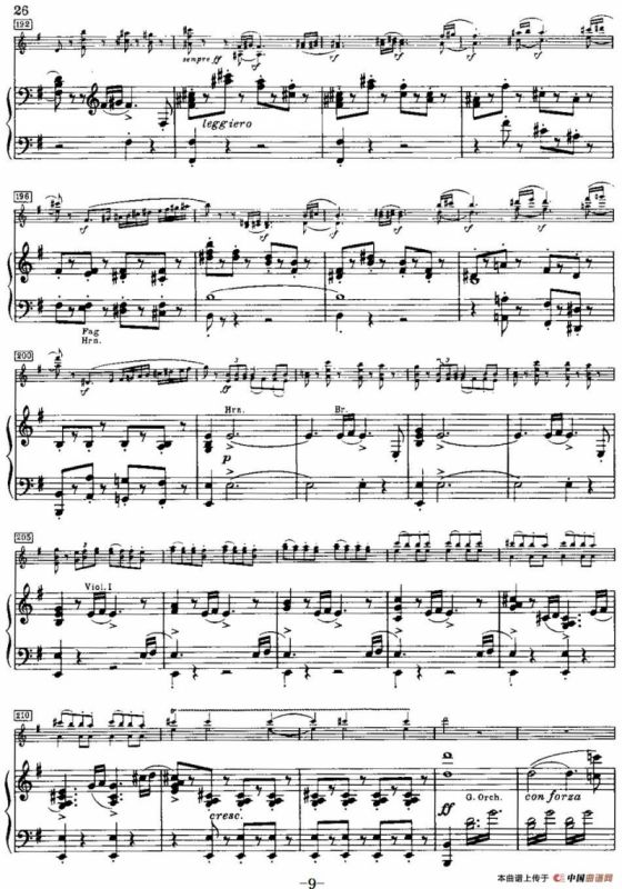 g小调小提琴协奏曲Op.26（III、Finale、小提琴+钢琴伴奏）